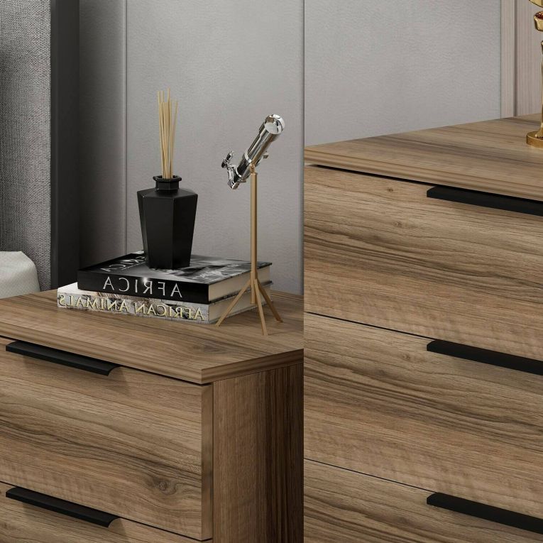 Cassettiera con maniglie noce 73x77h cm - elysee