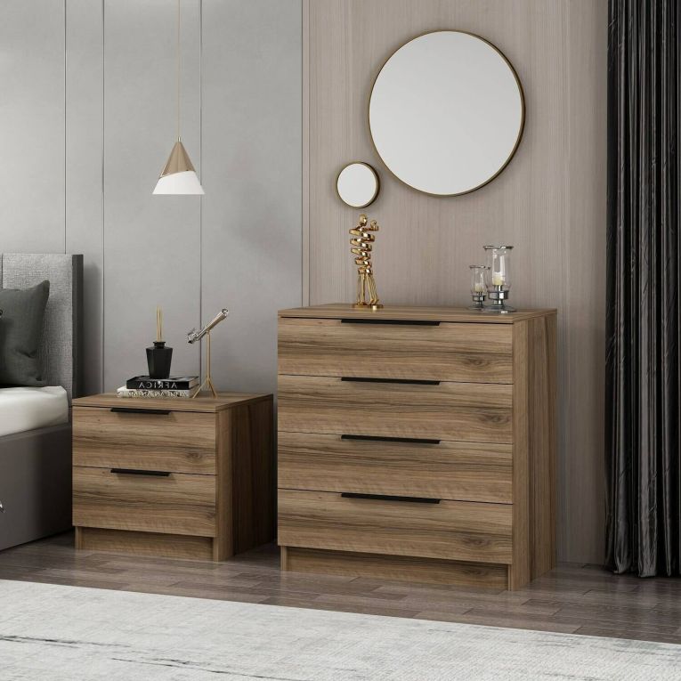 Cassettiera con maniglie noce 73x77h cm - elysee
