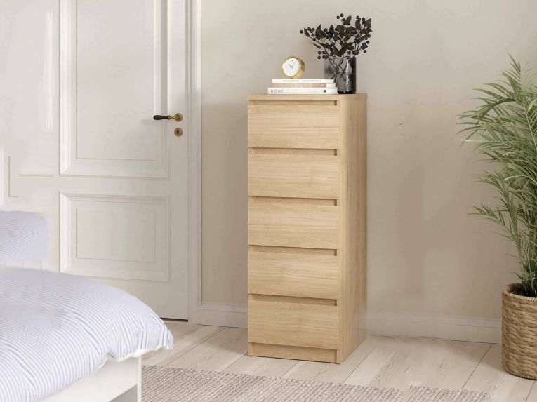 Cassettiera con maniglie rovere 50x111h cm - Achaldi