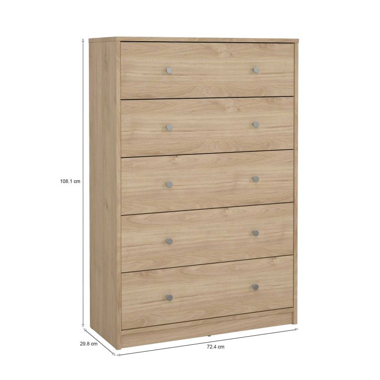 Cassettiera con maniglie rovere 72x108h cm - Contessa
