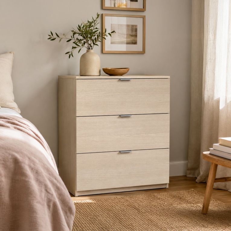 Cassettiera con maniglie rovere 77x80h cm - Rea