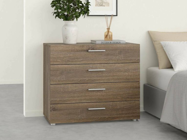 Cassettiera con maniglie rovere 80x68h cm - Arwen