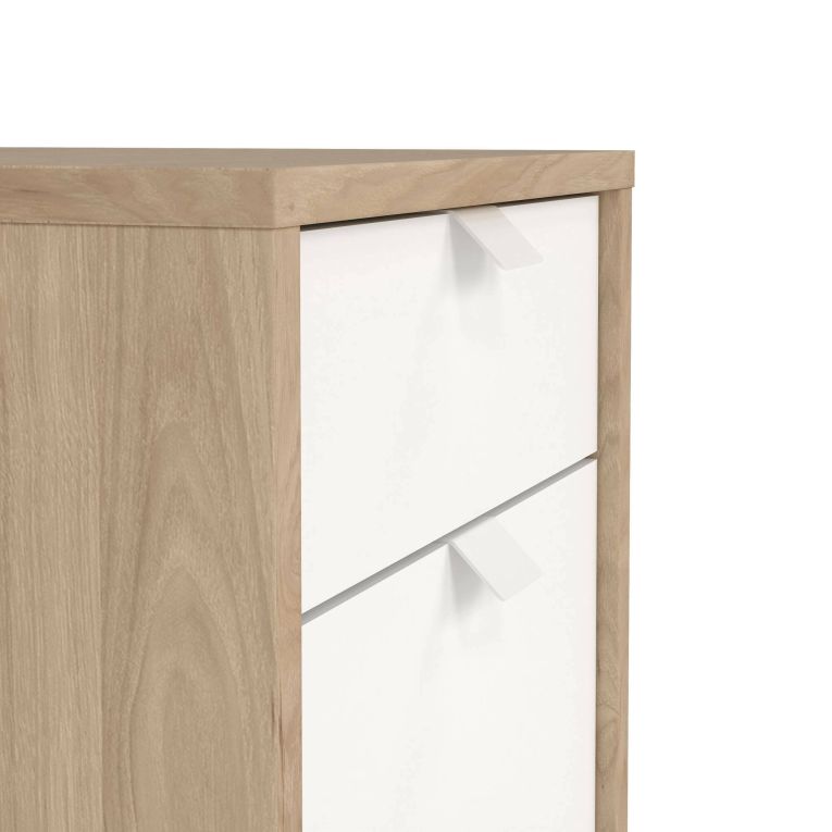 Cassettiera con maniglie rovere e bianca 48x60h cm - Agazzino