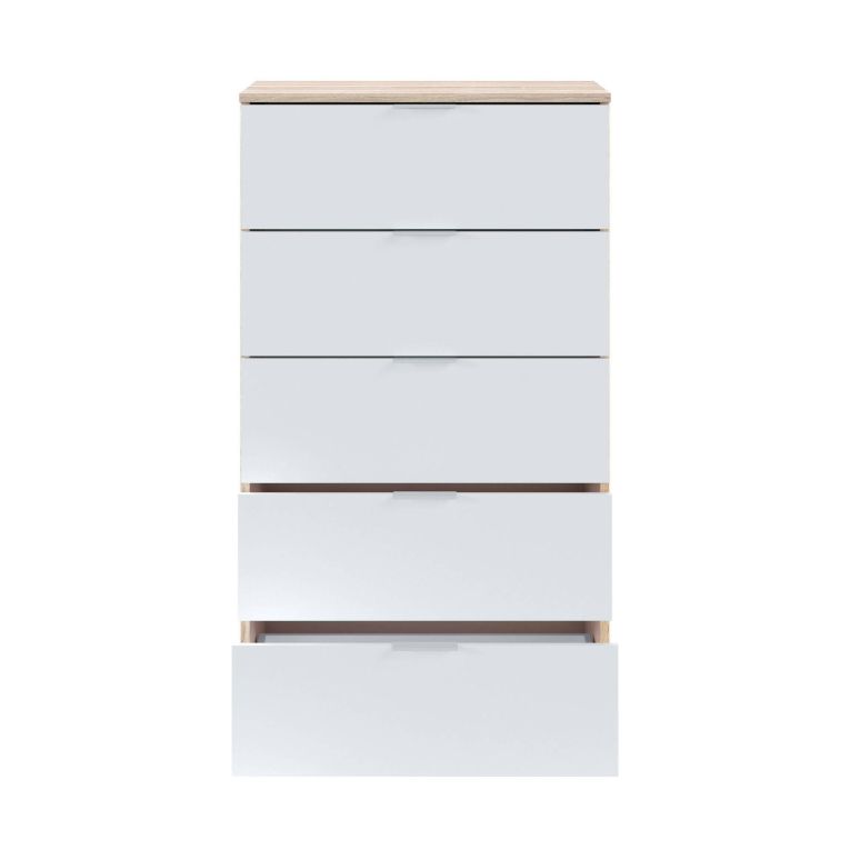 Cassettiera con maniglie rovere e bianca 60x110h cm - Armenia