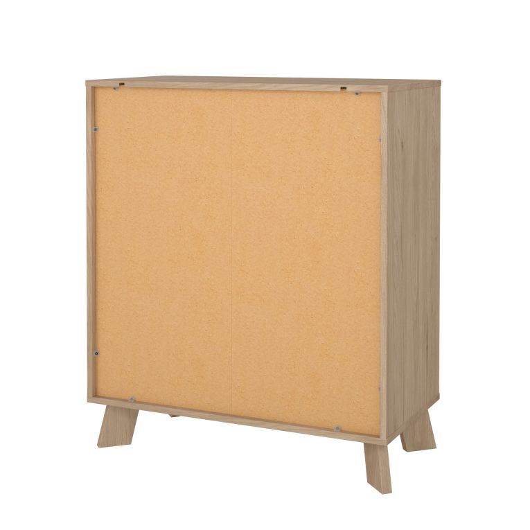 Cassettiera con maniglie rovere e bianca 78x92h cm - Alamid