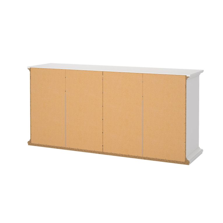 Cassettiera Coraline, Settimino multiuso, Comò camera da letto, Mobile con cassetti, 183x49 h87 cm, Bianco