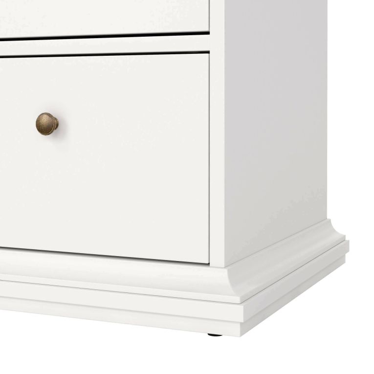 Cassettiera Coraline, Settimino multiuso, Comò camera da letto, Mobile con cassetti, 183x49 h87 cm, Bianco