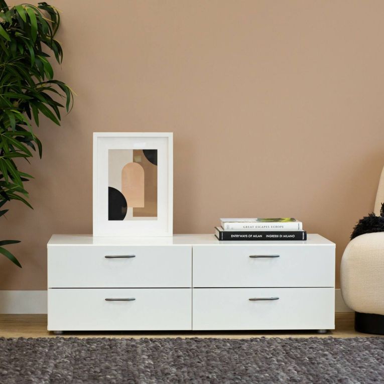 Cassettiera economica bianca 110x35h cm - Gignod