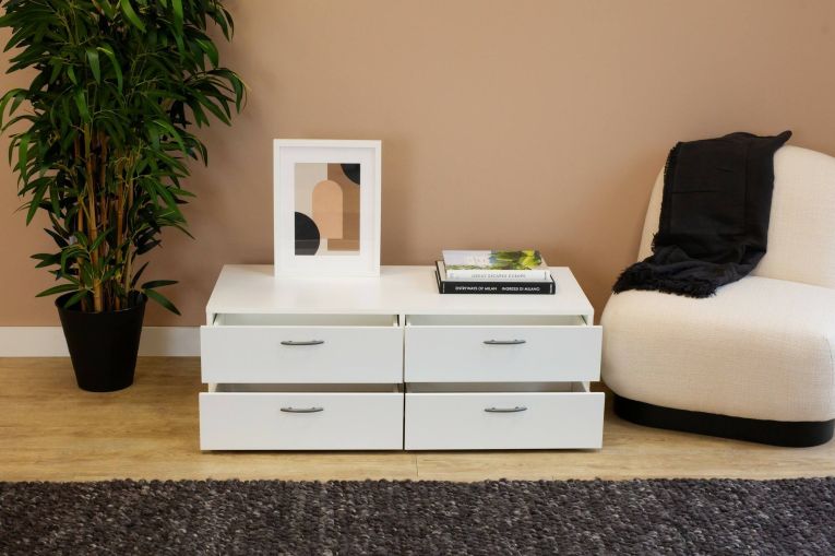 Cassettiera economica bianca 110x35h cm - Gignod
