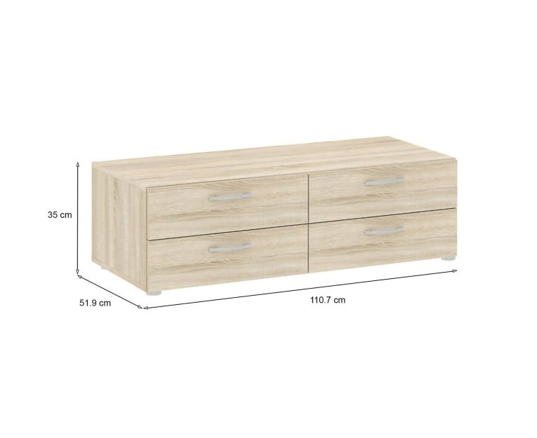 Cassettiera economica rovere 110x35h cm - Gignod
