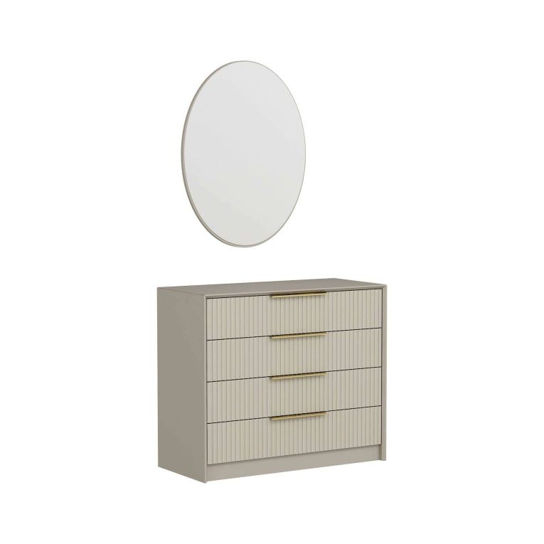Cassettiera Gaspra, Settimino multiuso, Comò camera da letto, Mobile con cassetti, 100x45 h85 cm, Cemento