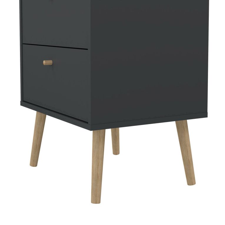 Cassettiera Genevieve, Settimino multiuso, Comò camera da letto, Mobile con cassetti, 39x50 h120 cm, Grigio
