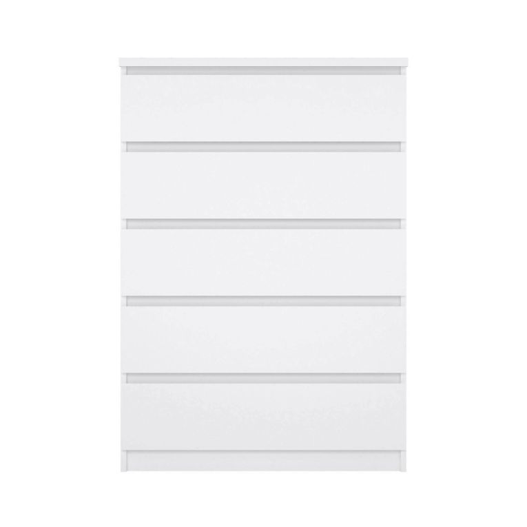 Cassettiera Georgette, Settimino multiuso, Comò camera da letto, Mobile con cassetti, 77x50 h111 cm, Bianco
