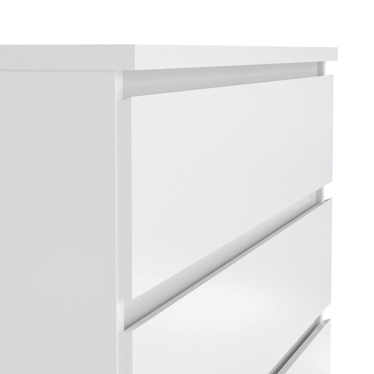 Cassettiera Georgette, Settimino multiuso, Comò camera da letto, Mobile con cassetti, 77x50 h111 cm, Bianco