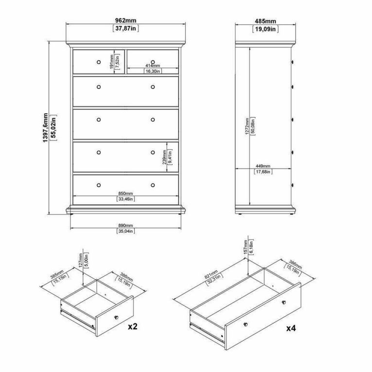 Cassettiera grande grigia 96x139h cm - Gaetana
