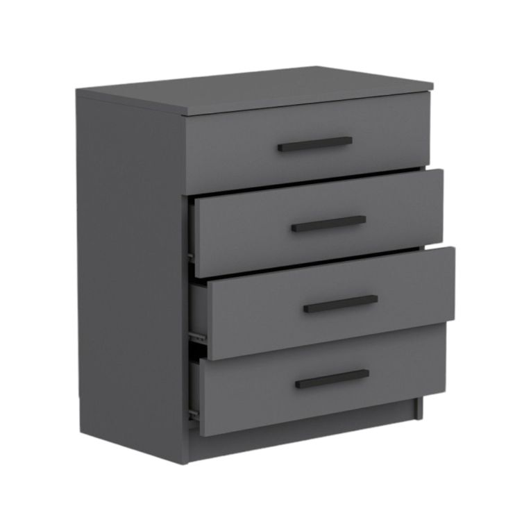 Cassettiera Grigio Cenere 4 Cassetti Apertura Scorrevole 70x79x42h cm, Chiusura Scorrevole - Kalmaegi