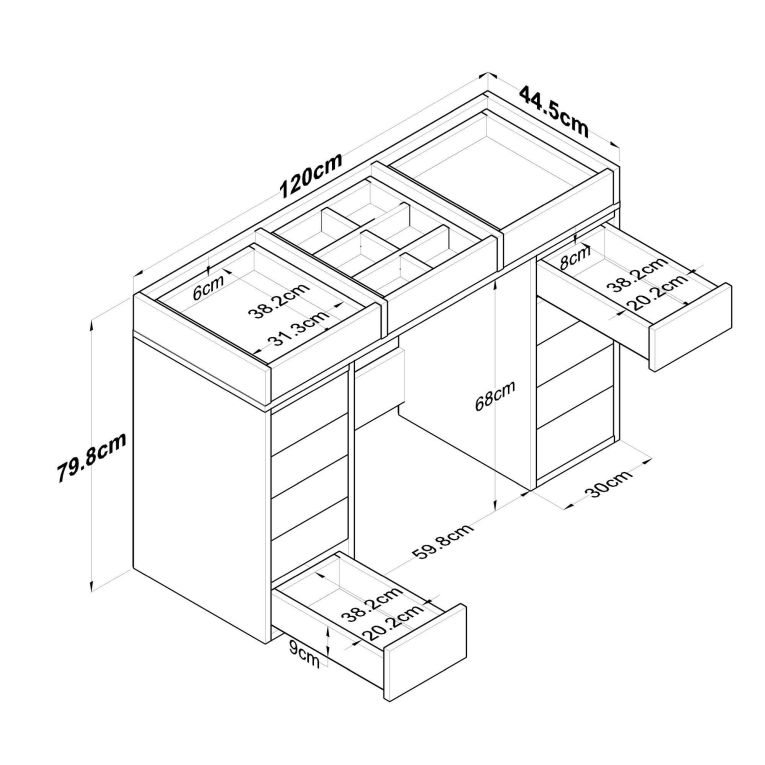 Cassettiera in legno bianca 120x79h cm - Boldone