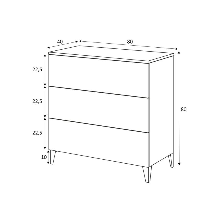 Cassettiera in legno bianca 80x80h cm - Acetate