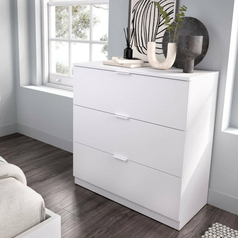 Cassettiera in legno bianca 82x82h cm - Loke