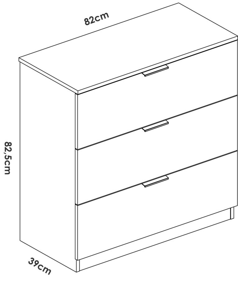 Cassettiera in legno bianca 82x82h cm - Loke