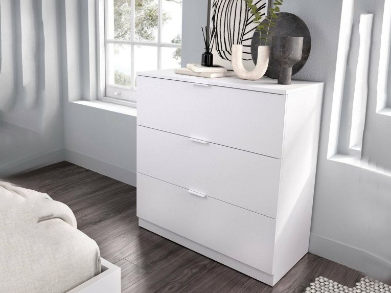 Cassettiera in legno bianca 82x82h cm - Loke