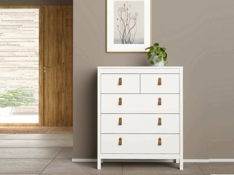 Cassettiera in legno bianca 82x98h cm - Alulim