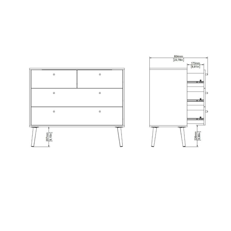 Cassettiera in legno bianca 98x81h cm - Pelagie