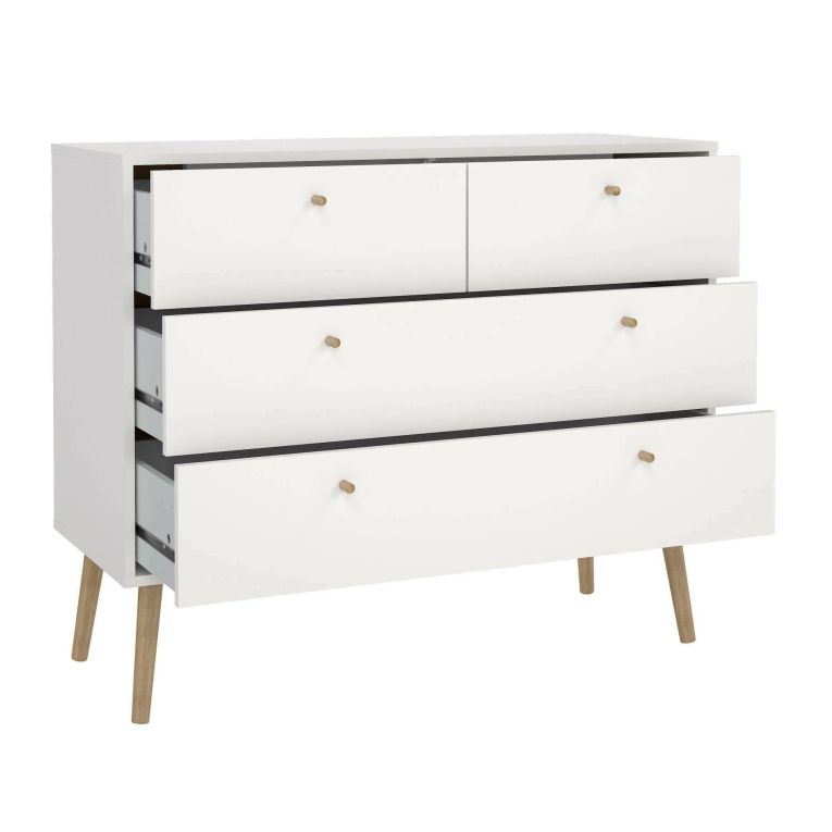 Cassettiera in legno bianca 98x81h cm - Pelagie