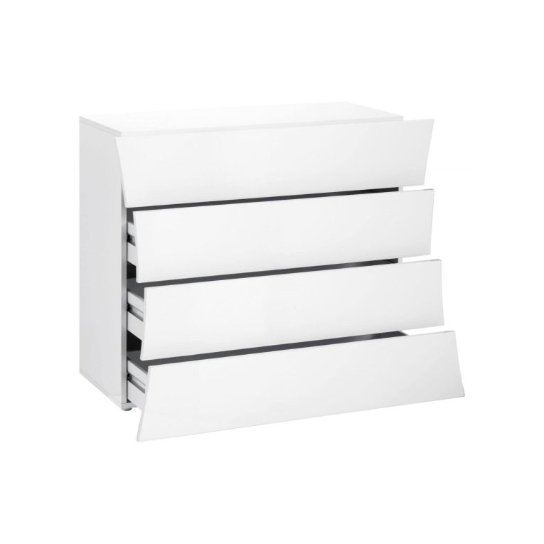 Cassettiera in legno bianca lucida 98x81h cm - Annapaola