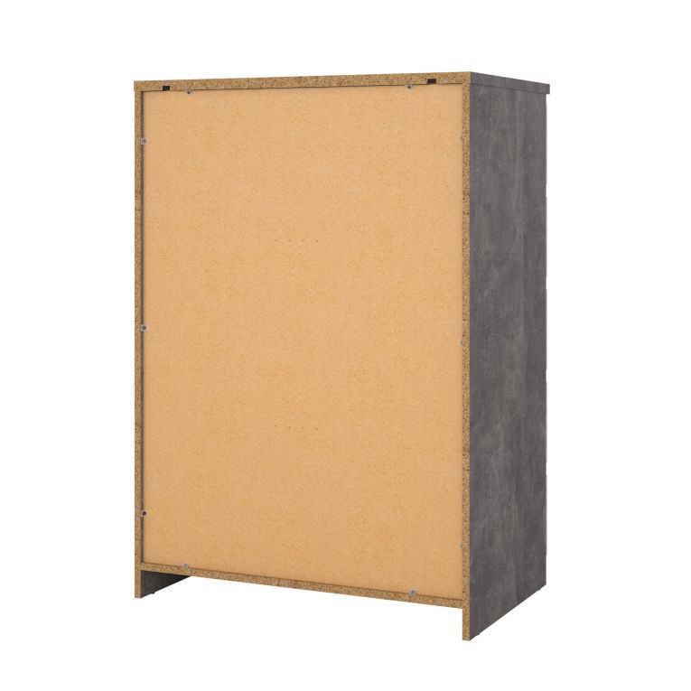 Cassettiera in legno cemento e bianca lucida 77x111h cm - Ansel