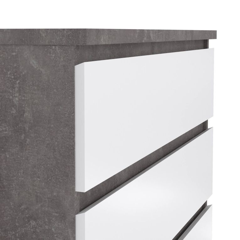 Cassettiera in legno cemento e bianca lucida 77x111h cm - Ansel