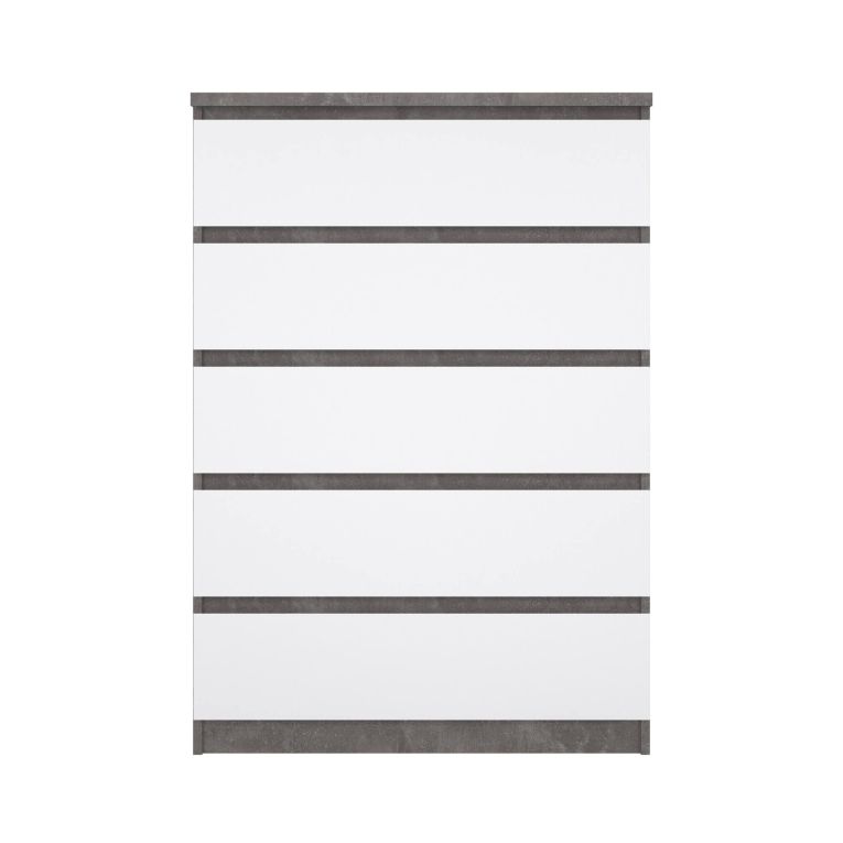 Cassettiera in legno cemento e bianca lucida 77x111h cm - Ansel