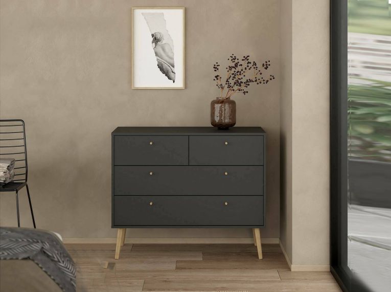 Cassettiera in legno grigia 98x81h cm - Pelagie