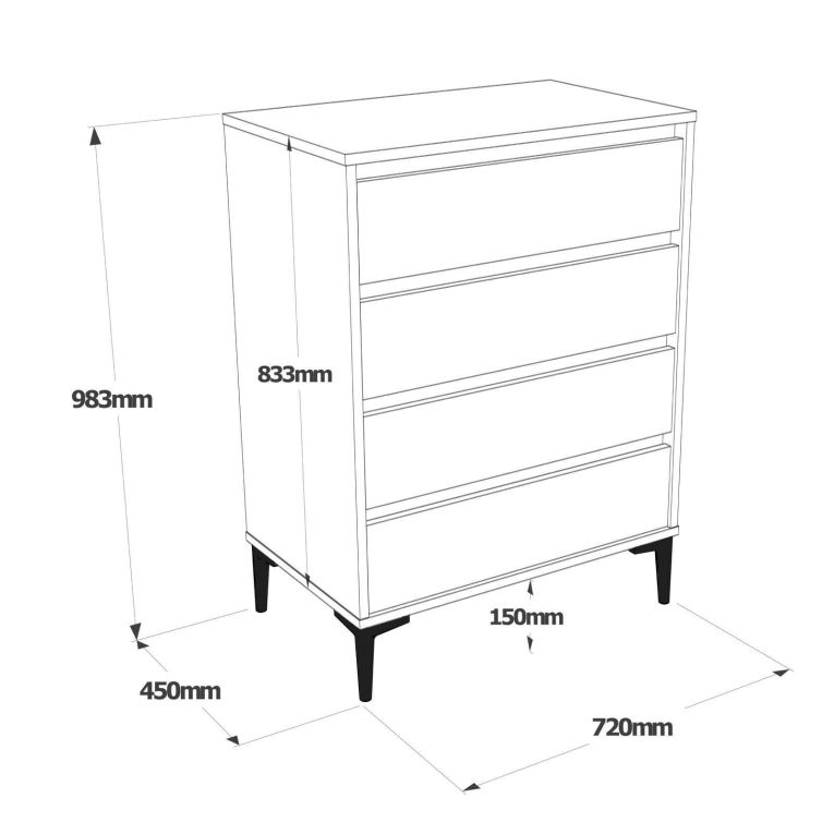 Cassettiera in legno marrone e antracite 72x98h cm - Adolphe
