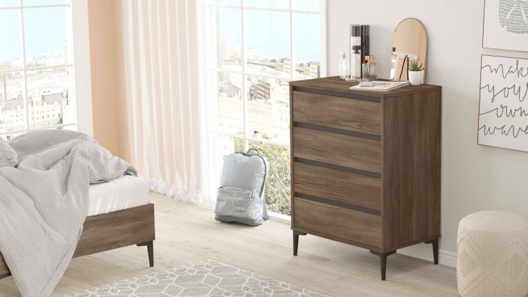 Cassettiera in legno marrone e antracite 72x98h cm - Adolphe