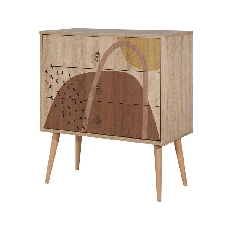 Cassettiera in legno multicolore 80x89h cm - Apricale