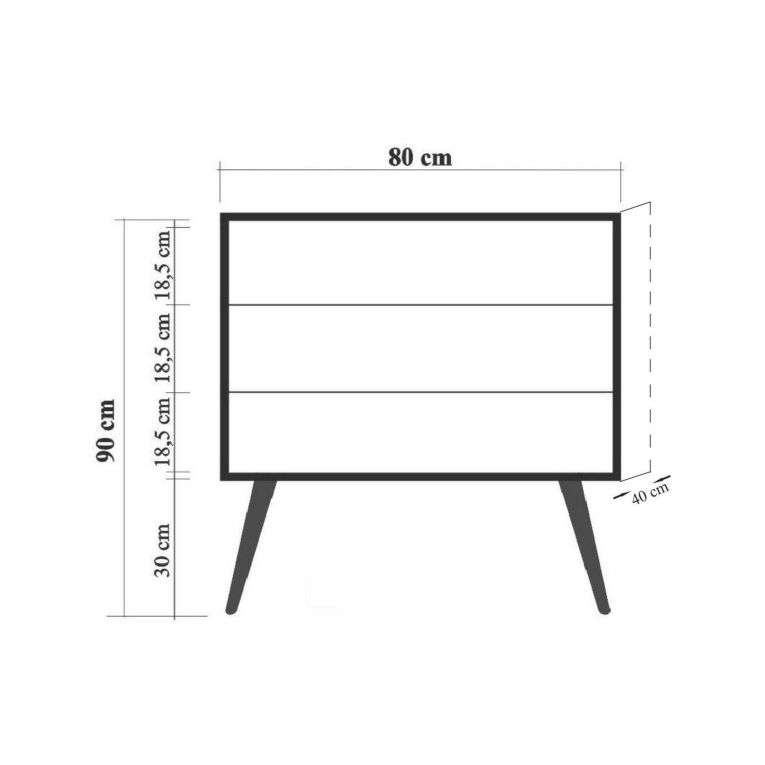 Cassettiera in legno multicolore 80x89h cm - Apricale