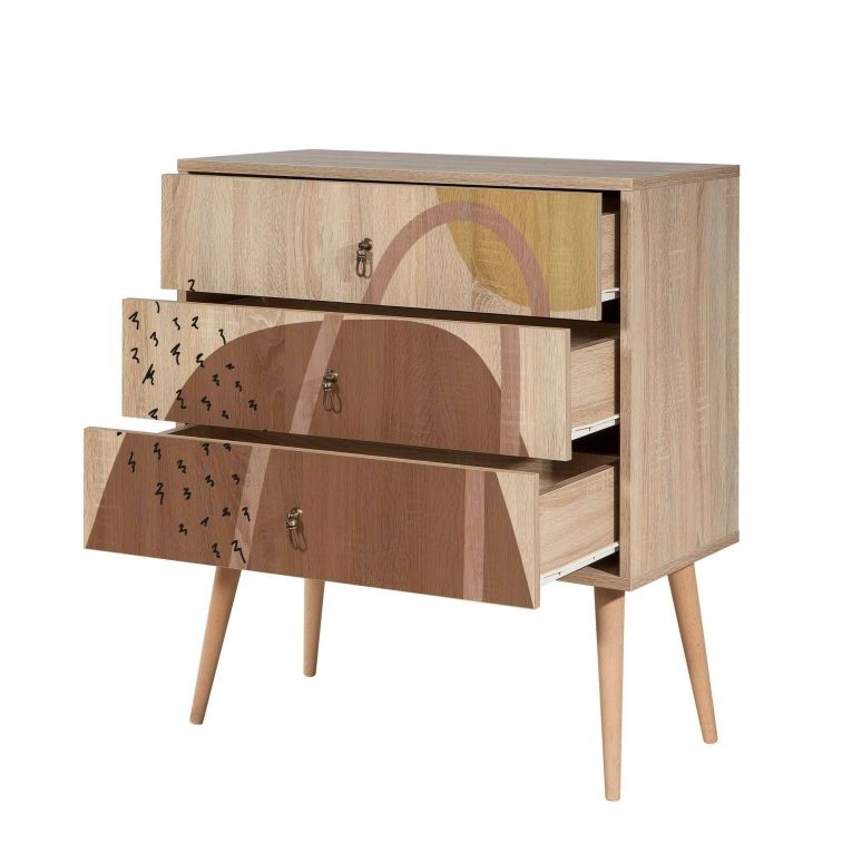 Cassettiera in legno multicolore 80x89h cm - Apricale