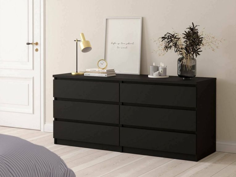 Cassettiera in legno nera 153x70h cm - Aci