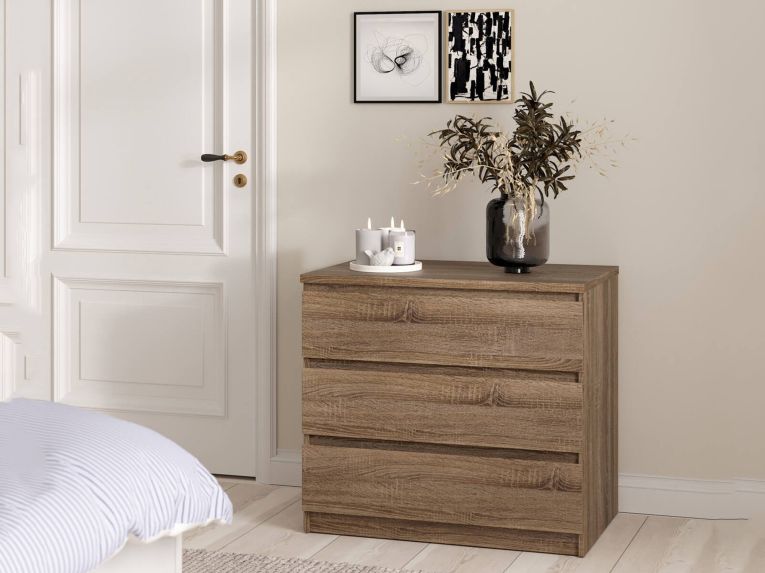 Cassettiera in legno quercia 77x68h cm - Kajiki