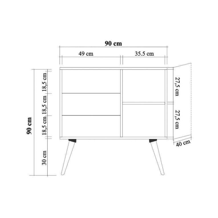 Cassettiera in legno quercia 90x90h cm - Ailanto