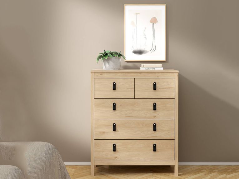 Cassettiera in legno rovere 82x98h cm - Nicholas
