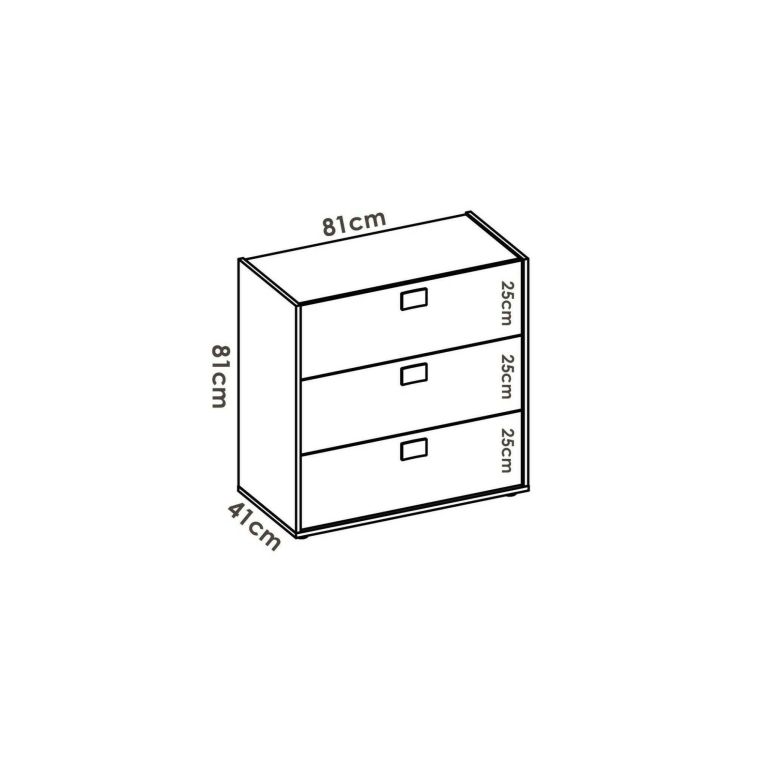 Cassettiera in legno rovere e bianca 80x81h cm - Alibaba