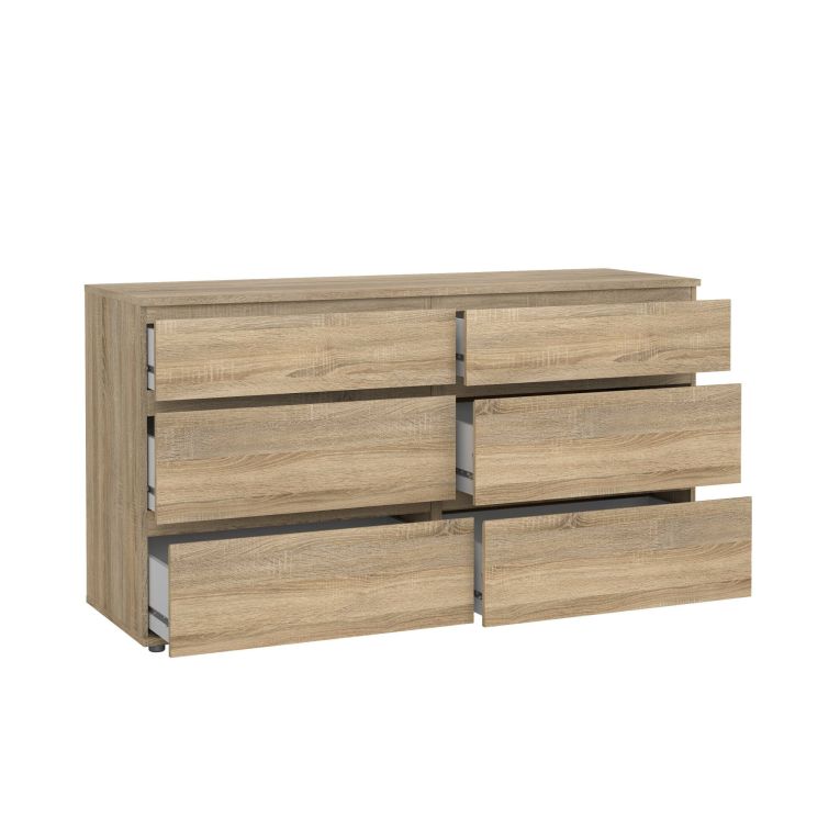Cassettiera Isabel, Settimino multiuso, Comò camera da letto, Mobile con cassetti, 153x50 h84 cm, Quercia