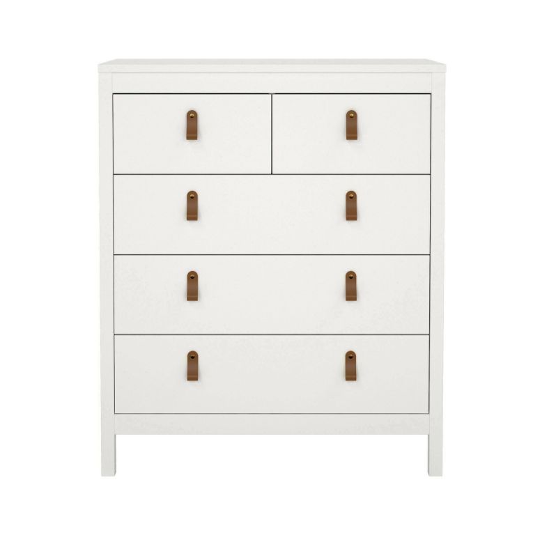 Cassettiera Jeanine, Settimino multiuso, Comò camera da letto, Mobile con cassetti, 38x82 h99 cm, Bianco