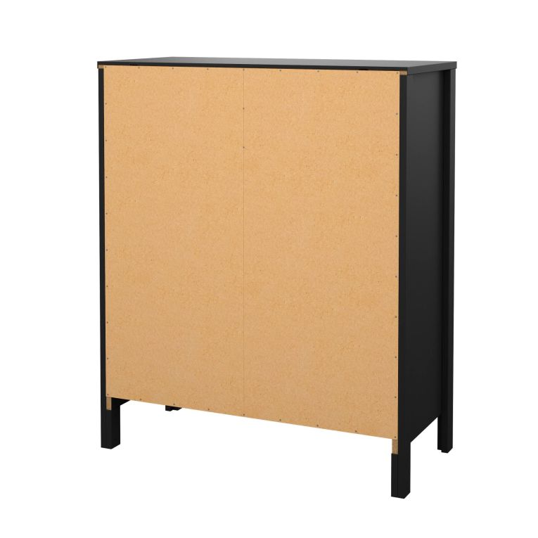 Cassettiera Jeanine, Settimino multiuso, Comò camera da letto, Mobile con cassetti, 38x82 h99 cm, Nero