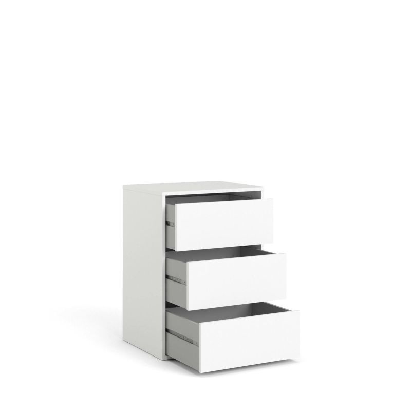 Cassettiera Jeanne, Settimino multiuso, Comò camera da letto, Mobile con cassetti, 51x40 h70 cm, Bianco
