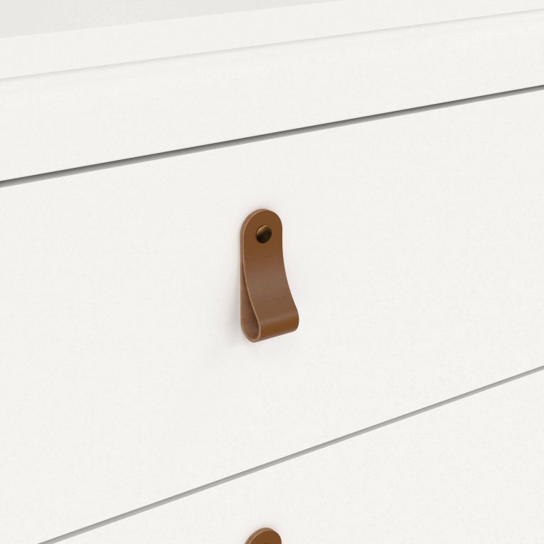 Cassettiera Joceline, Settimino multiuso, Comò camera da letto, Mobile con cassetti, 38x82 h80 cm, Bianco