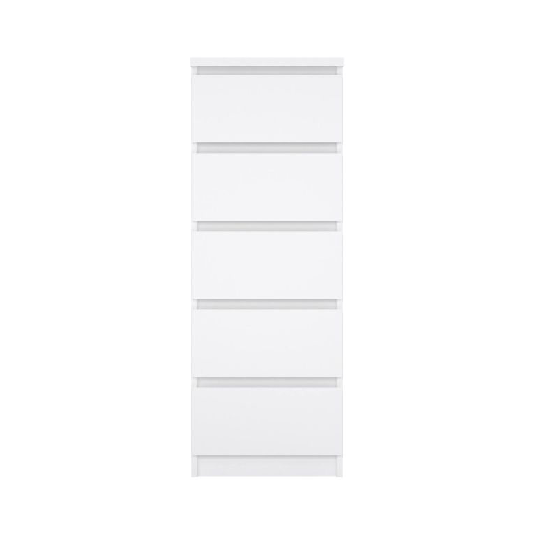 Cassettiera Joelle, Settimino multiuso, Comò camera da letto, Mobile con cassetti, 40x50 h111 cm, Bianco