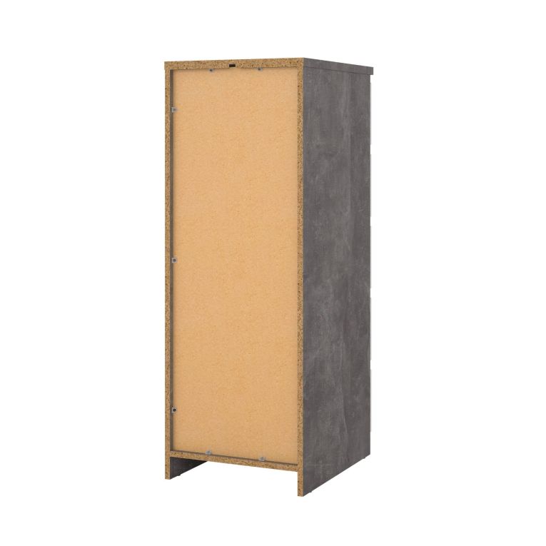 Cassettiera Joelle, Settimino multiuso, Comò camera da letto, Mobile con cassetti, 50x40 h111 cm, Cemento e Bianco